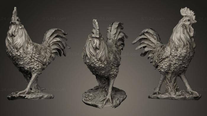 Animal figurines (rooster, STKJ_0103) 3D models for cnc